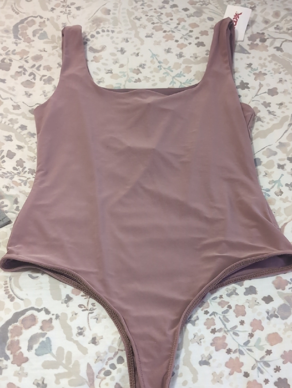 Saints 21 Neoprene Square Neck Bodysuit in Dusty Mauve /NWT/Lg